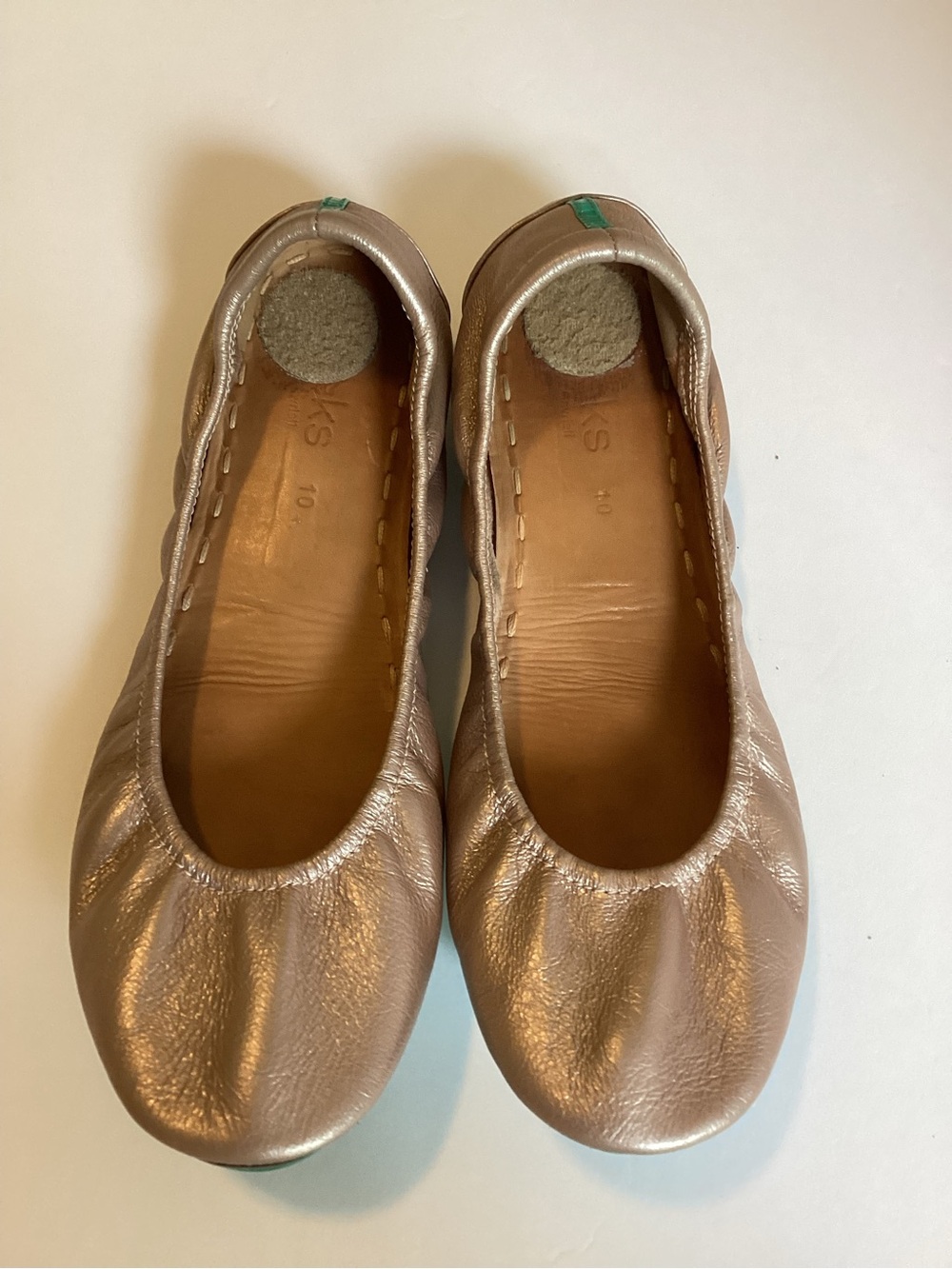 Tieks Rose Gold Glam Leather Ballet Flats Womens Size 10